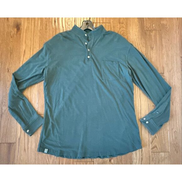 Solo Golf Co green organic cotton made in the USA henley large - Picture 8 of 8